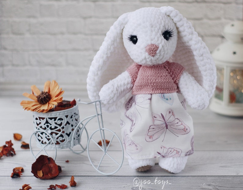 Crochet Pattern Plush Bunny With Long Ears. DIY Etsy
