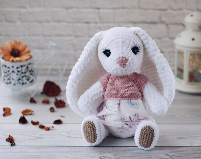 Crochet Pattern Plush Bunny With Long Ears. DIY Etsy