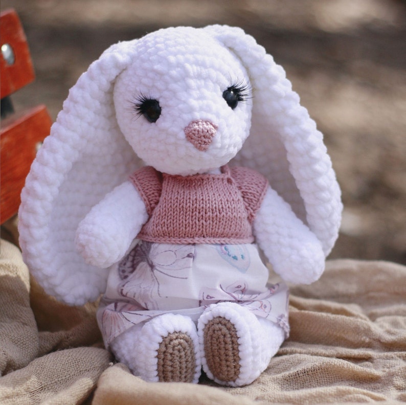 Crochet Pattern Plush Bunny With Long Ears. DIY Etsy