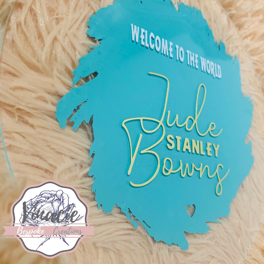 Baby Announcement Keepsake Name Reveal Birth Prop Acrylic Etsy