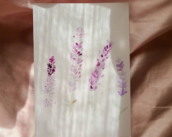 lavender art print / watercolor art print / botanical wall art / lavender wall art / lavender painting / painting for nursery
