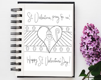 Kids Valentine's Day Coloring Pages: Set of 3 (Printable PNG)