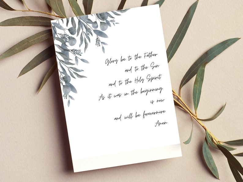 Glory Be Catholic Prayer Printable Catholic Art Decor Minimal Catholic