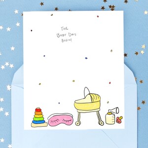 Die Babytage können beginnen! Druckbare Postkarte | Postkarten-Grüße für ein neues Baby | Herzlichen Glückwunsch Schwangerschaft Postkarte | Sofort Download
