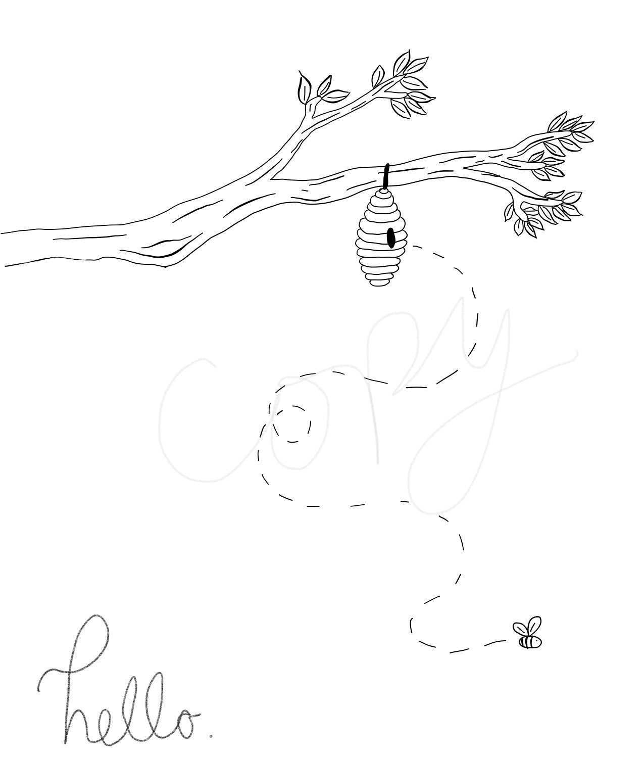 Printable Honeybee Coloring Page, Digital Download Pollinators