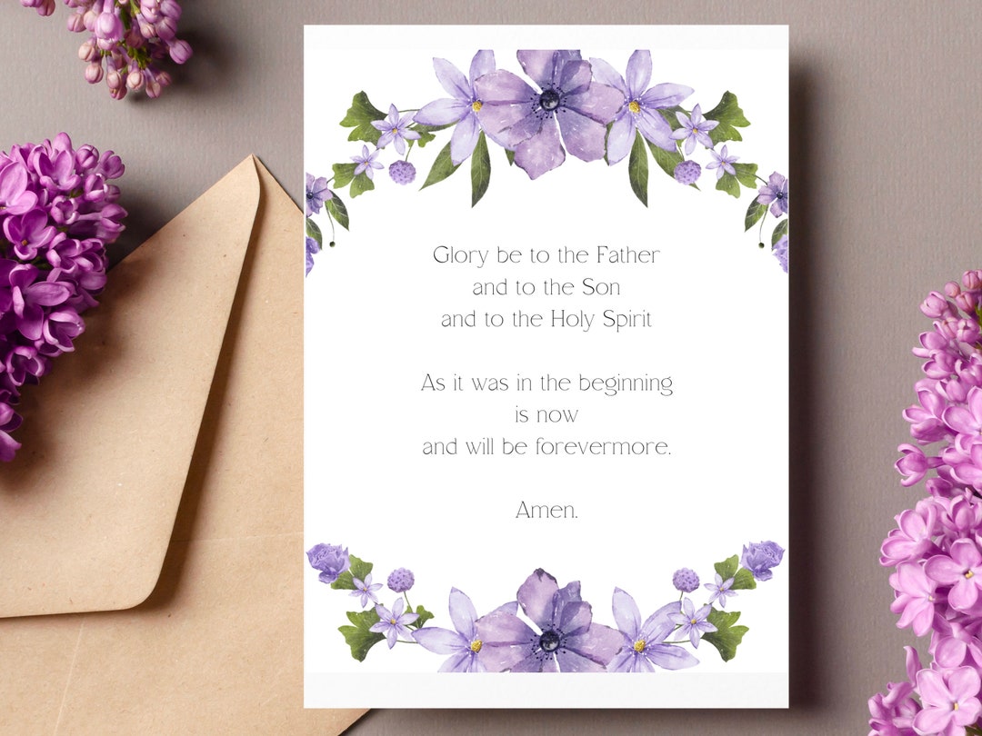 Glory Be Catholic Prayer Printable Catholic Art Decor Minimal Catholic