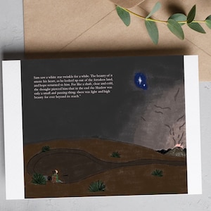 Druckvorlage Sam und Frodo in Mordor | Vollfarbige Postkarte/Kunstdruck | Inspirierendes Zitat von Tolkien Postkarte | Fan Art | Sofort Download