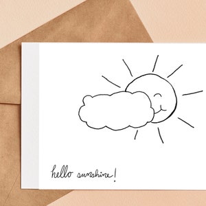 Postal de sol, colorea la tuya, imprimible / Páginas para colorear / Tarjeta de sol / Postal soleada / Descarga instantánea / Descarga imprimible