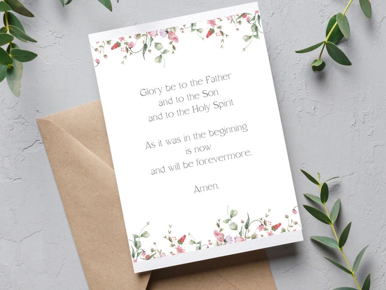 Glory Be Catholic Prayer Printable Catholic Art Decor Minimal Catholic