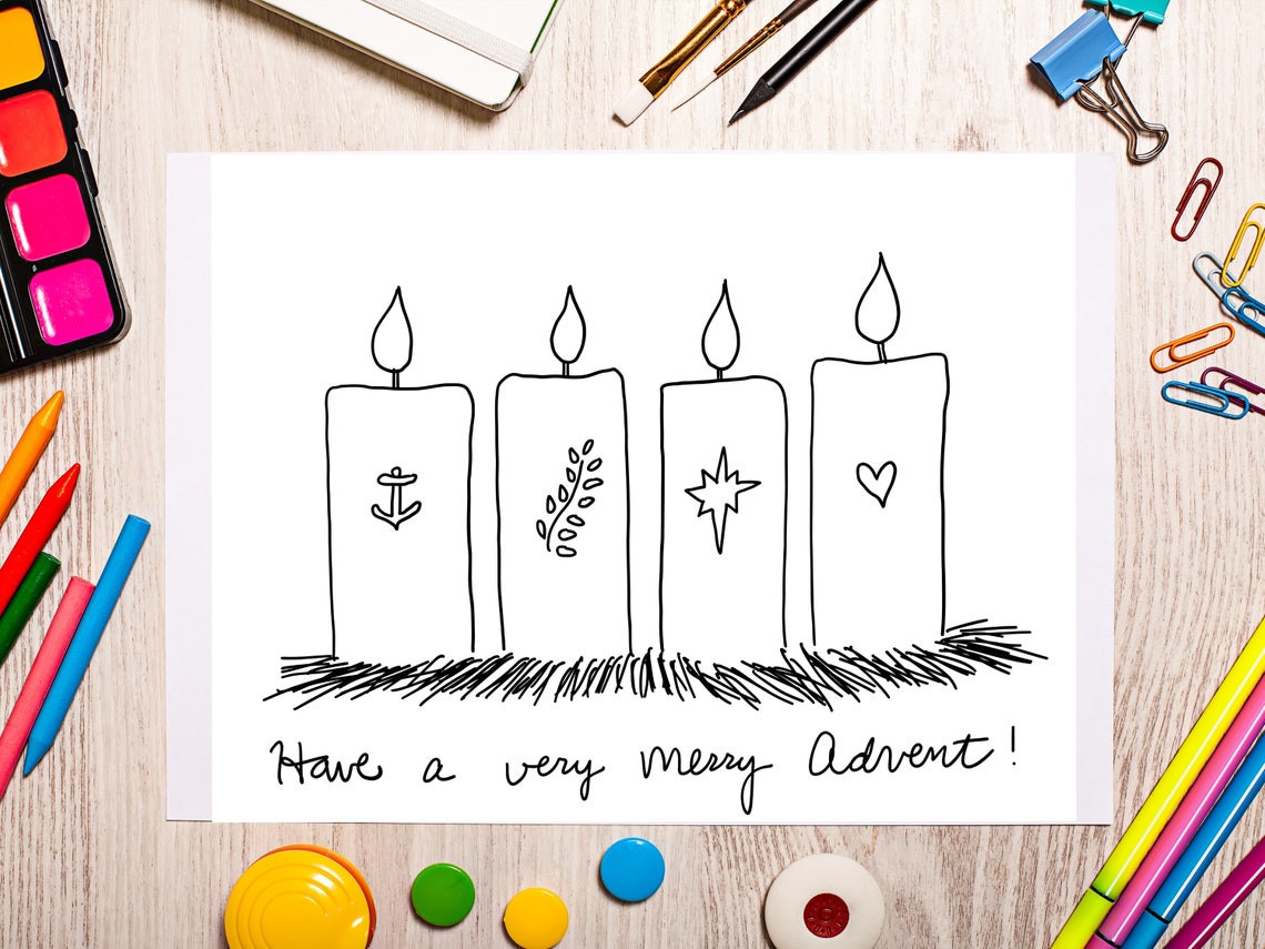 Advent Candles Printable Kids Coloring Page | Catholic Coloring Pages ...