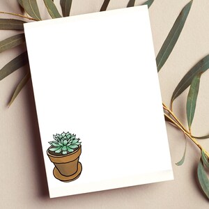 Druckbare Aquarell Sukkulenten Karte | Alle Anlässe Karte | Niedliche Sukkulenten Grüße | Topfpflanze | Sofortiger Download als PNG-Bild
