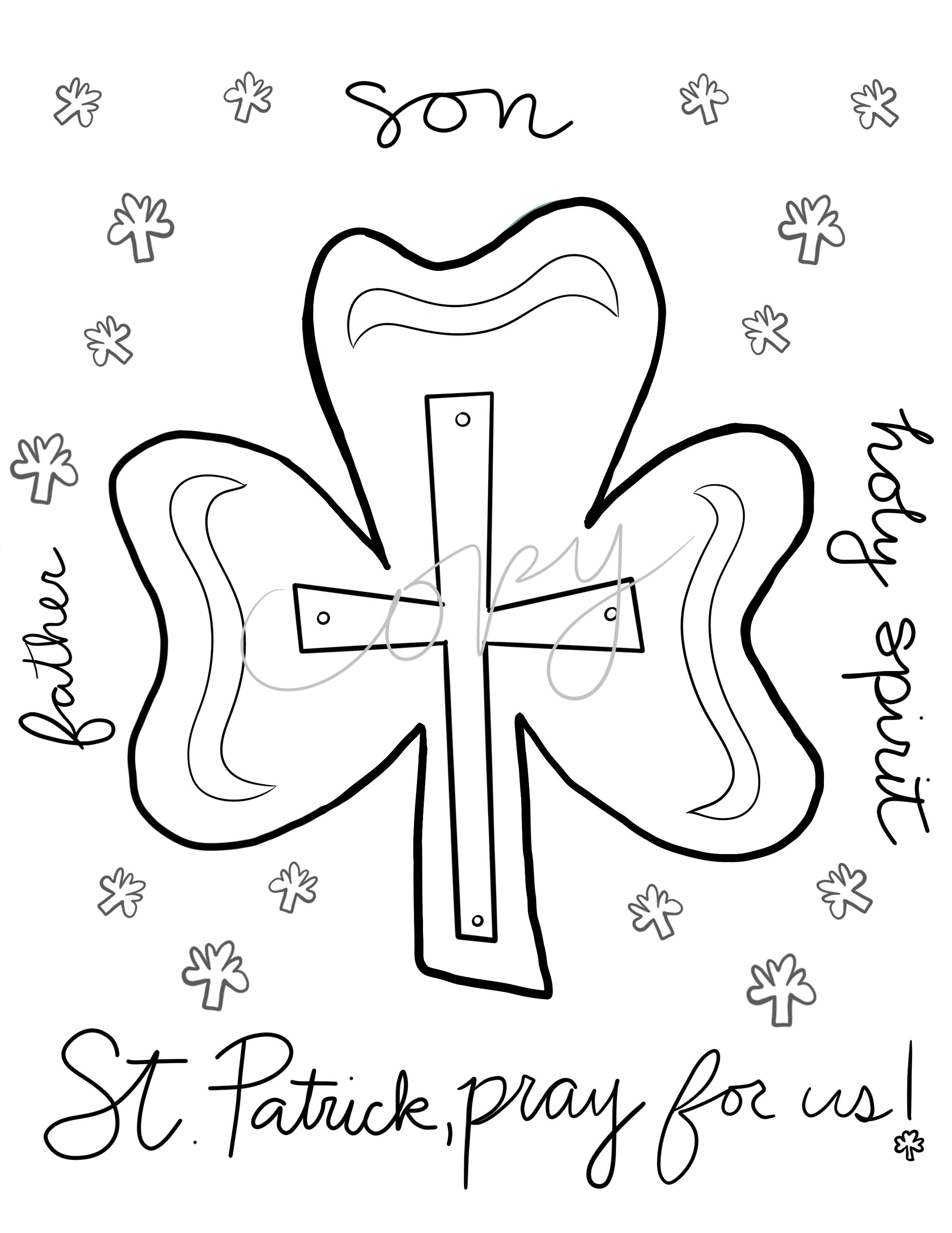 Printable St. Patrick's Coloring Page for Kids