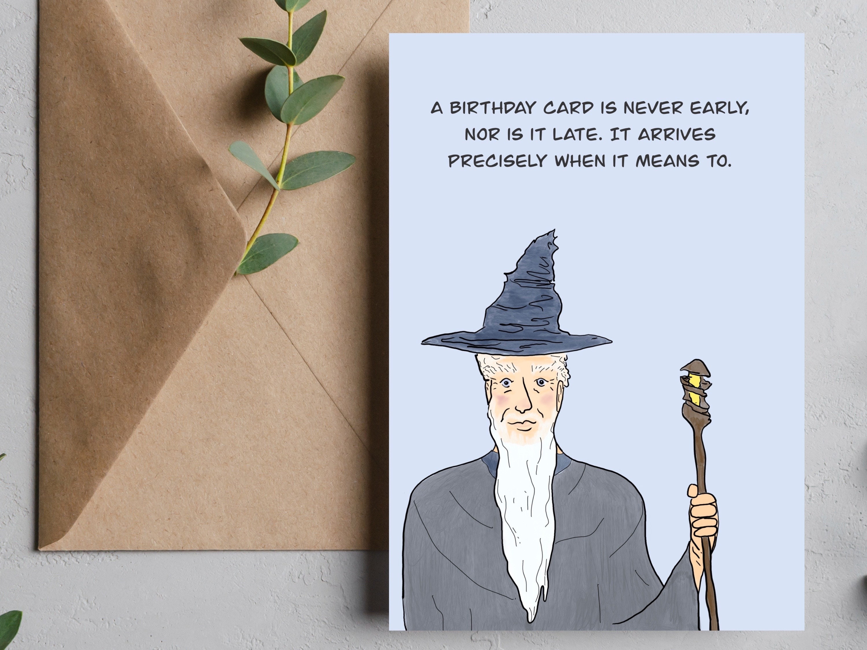 Printable Funny Gandalf Birthday Card LOTR Birthday Card - Etsy