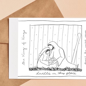 Printable Nativity Scene Postcard: Kids Christmas Coloring Page (Instant Download)