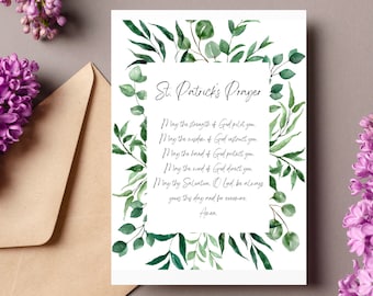 Saint Patrick Holy Card PRINTABLE, Digital Download PDF Prayer Card ...