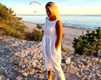 Boho dress, Bohemian Dress, Double gauze dress, Muslin Summer dress, Beach dress off white/ gauze wedding dress