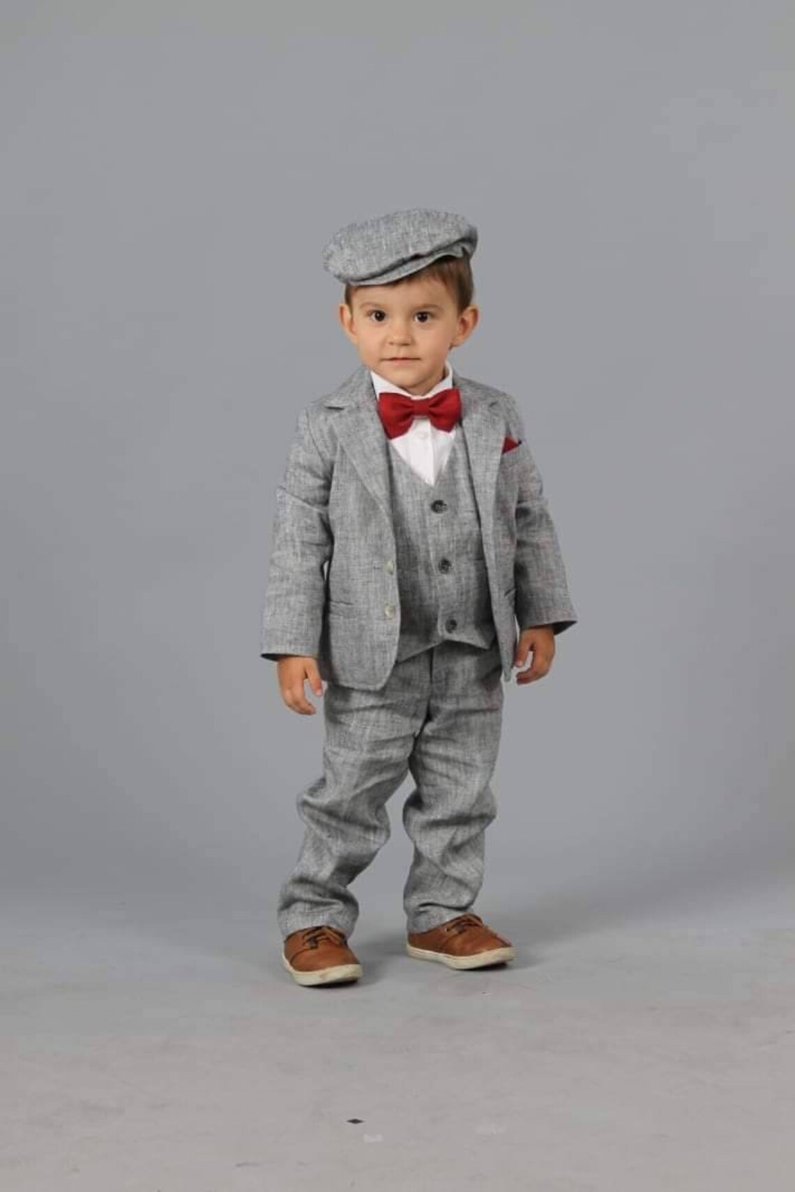 6pcs. Boys Toddler Linen Blaser Suit/ Natural Linen Baptism Etsy