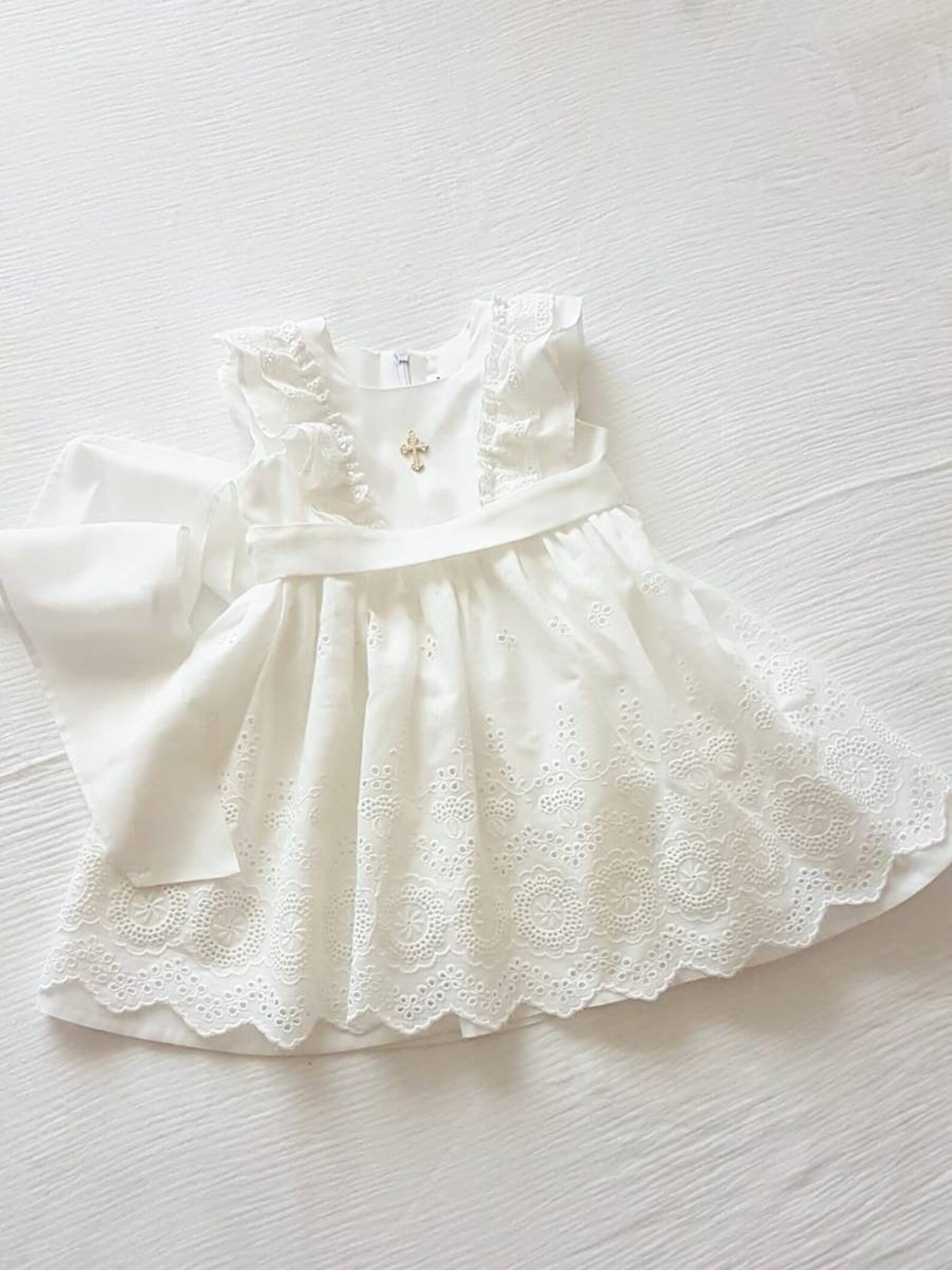 Bailey Boys Toddler Girls White Spring Fling Floral Embroidery Dress main image 1