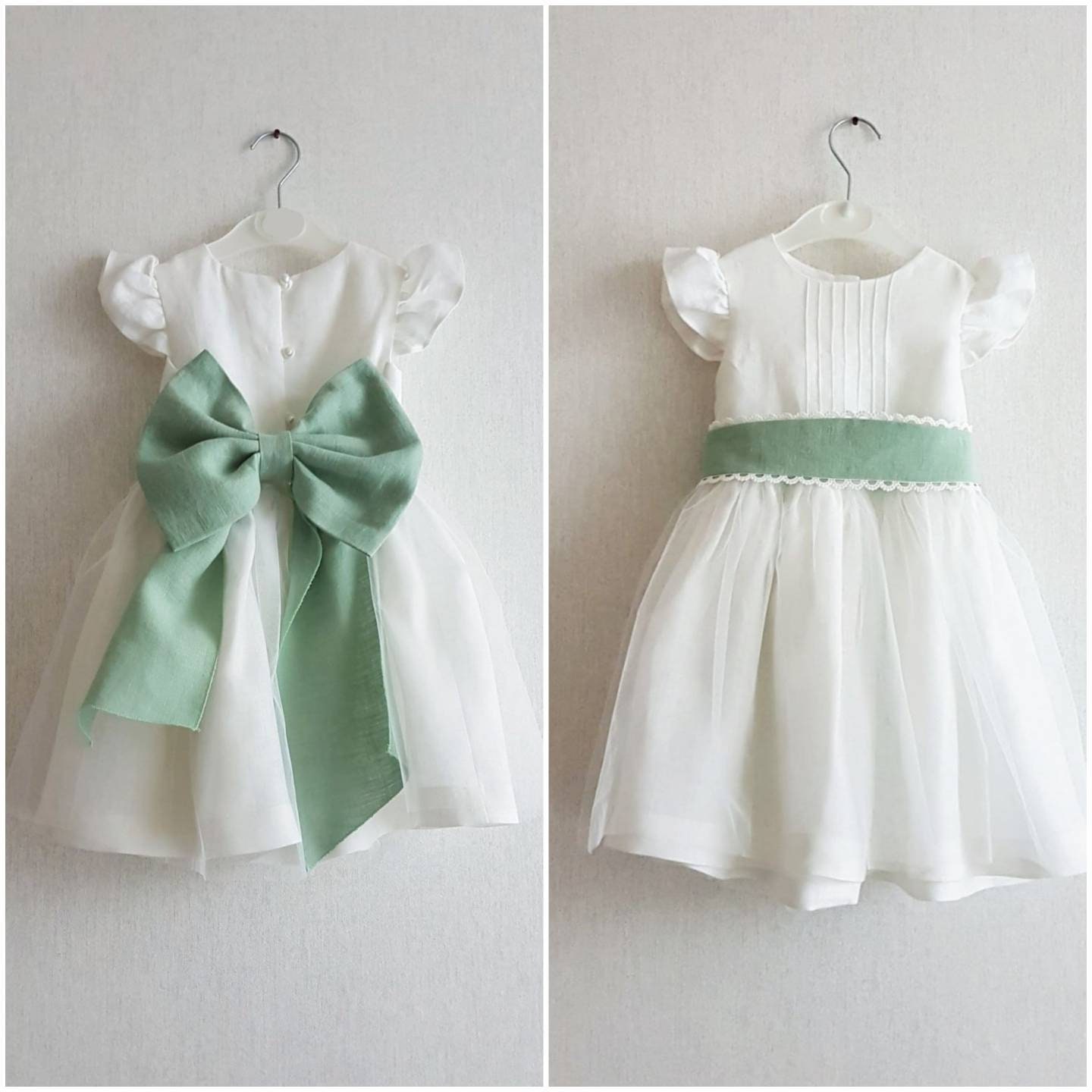White Dress With Green Accent - Etsy White Dress With Green Accent - Etsy