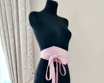 Obi Style Wrap Belt/ Linen Belt/ Wrap Belt/ Wide Belt / Japan Style Belt /more color available/wide belt