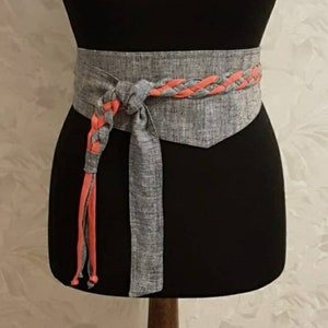Obi Style Wrap Belt/ Linen Belt/ Wrap Belt/ Wide Belt / Japanese Style Belt /more color available/wide belt/ woman belt/ wide woman belt