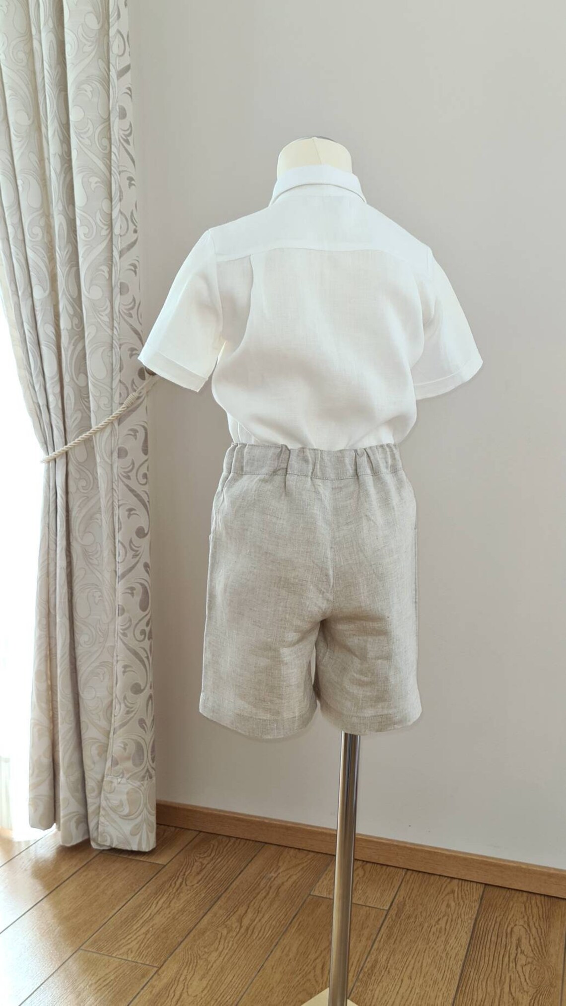 Linen Boys Shorts/beige Linen Shorts/ Page Boy Outfit/ Ring Etsy