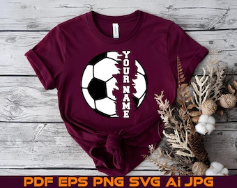 Personalized Soccer Mom SVG, Custom Name PNG Sport Mom Sweater Team Soccer Tee Digital Download