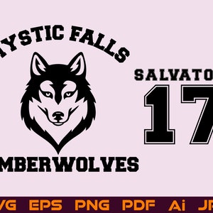 Mystic Falls Timberwolves SVG Salvatore 17 SVG Cut Files For Cricut Space Illustration Vector Silhouette Instant Digital Download
