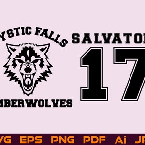 Mystic Falls Timberwolves Svg Front and Back Print Illustration File For Cricut Design Space Cut Files Silhouette Instant Digital Download