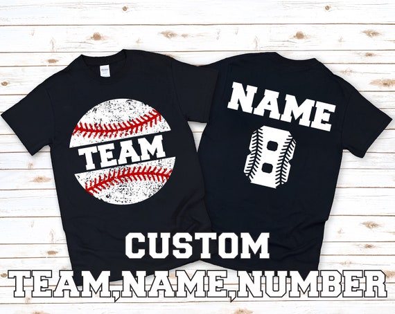 Custom Baseball T-shirt SVG Design, Personalized Baseball Team Number Name Team PNG Baseball Mom shirt, Baseball Boy Shirt, Digital Download