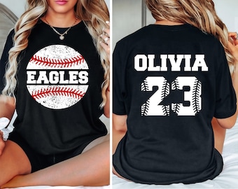 Personalized Baseball Name Number Team SVG, Baseball Mom Shirt, Custom Baseball Jersey, Baseball Tshirt Baseball Lover Gift Digital Download