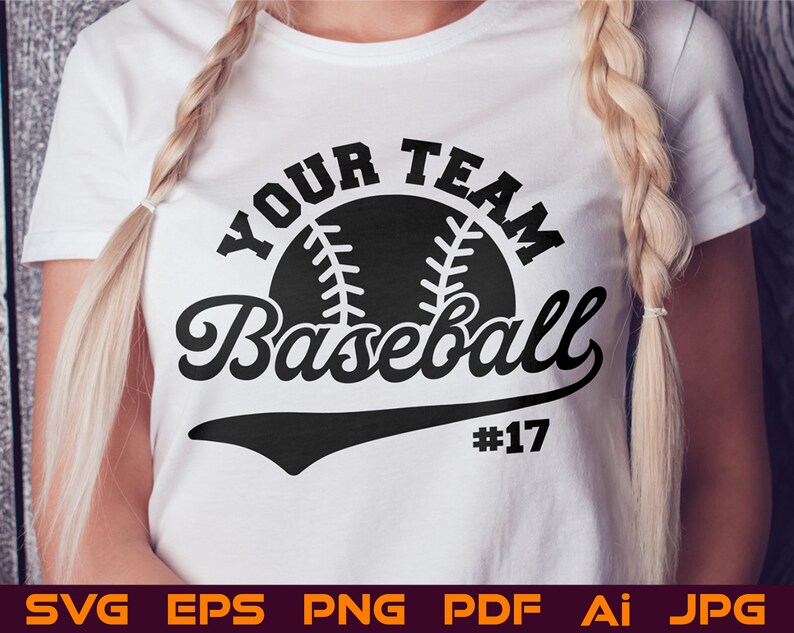 Custom Baseball Team Template With Name Personalized Team Etsy