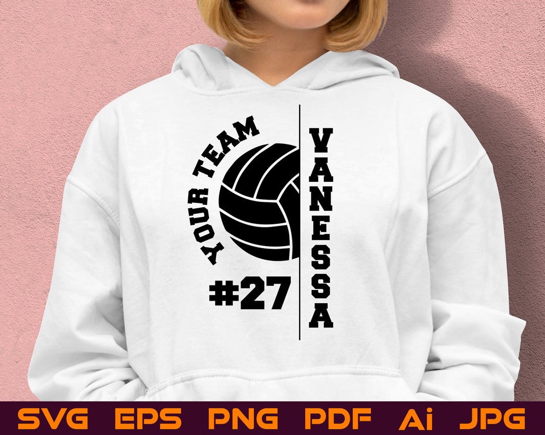 Custom Volleyball Team SVG Personalized Name Shirts, Team Number Design