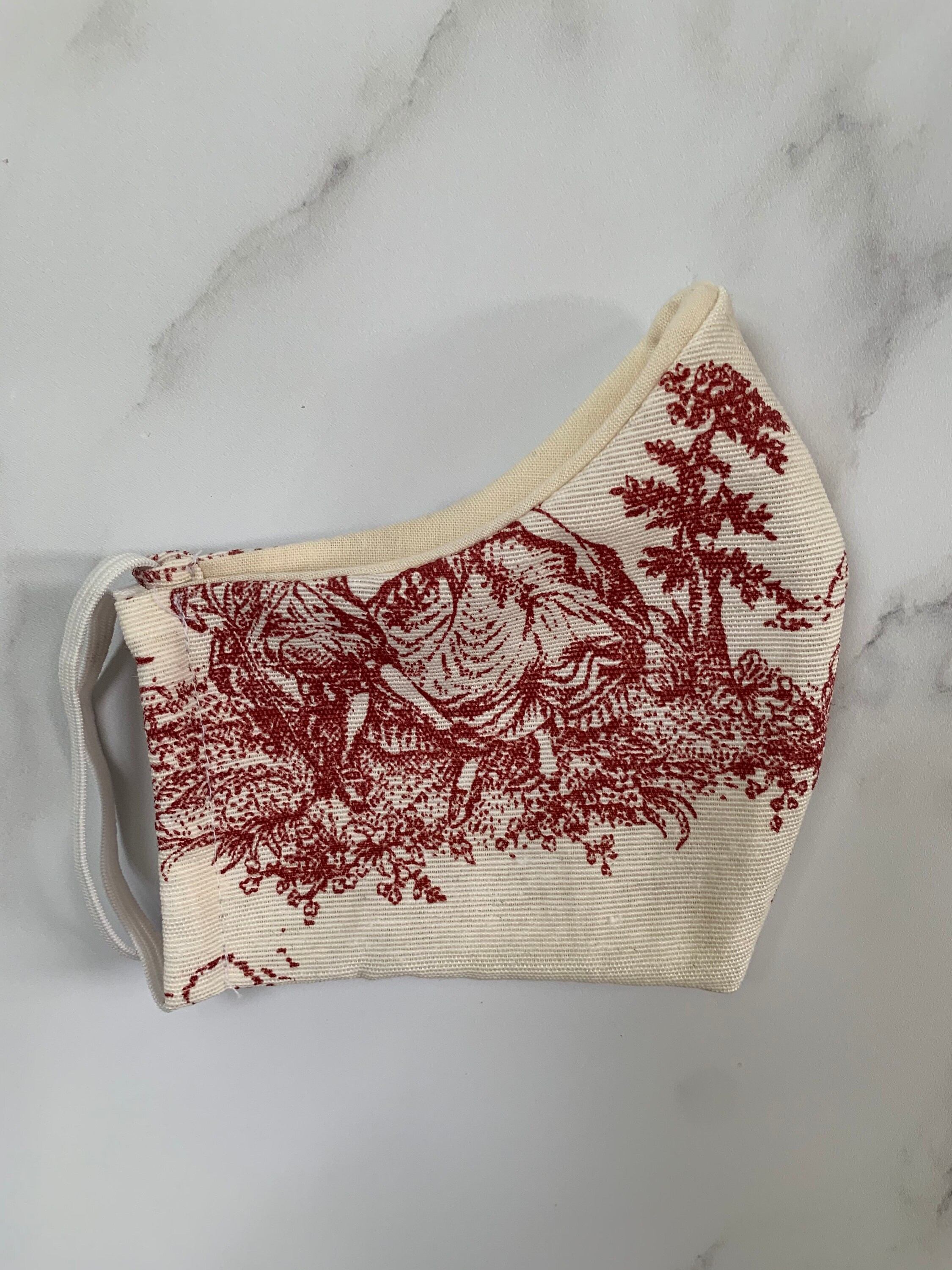 Toile De Jouy Face Mask Washable Face Mask 100 Cotton Etsy