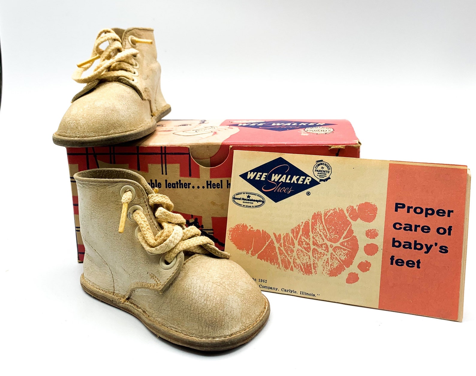 Vintage 60's Wee Walker Leather Baby Shoe Size 2 Crib Etsy