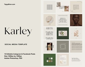Karley 15 Social Media Posts PSD Template