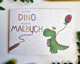 Dino Malbuch A6 | Dinosaurier T-Rex Kinder Kindergeburtstag Drache