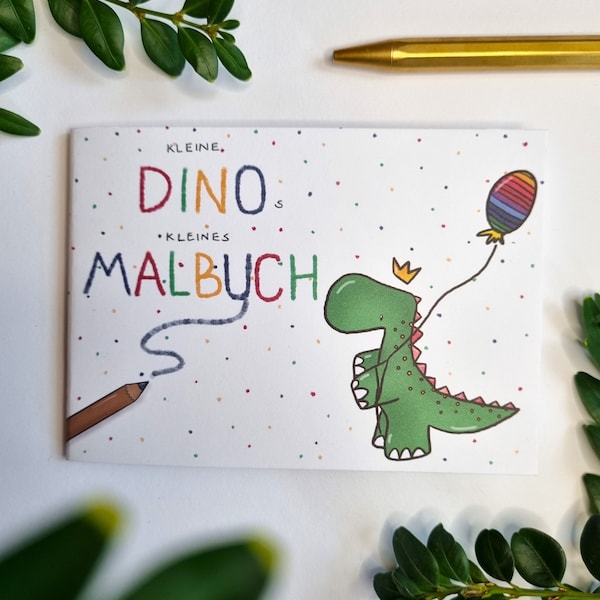 Dino Malbuch A6 | Dinosaurier T-Rex Kinder Kindergeburtstag Drache