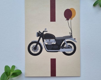 Motorcycle Birthday Card | Motorbike congratulations card | Birthday congratulations driving license