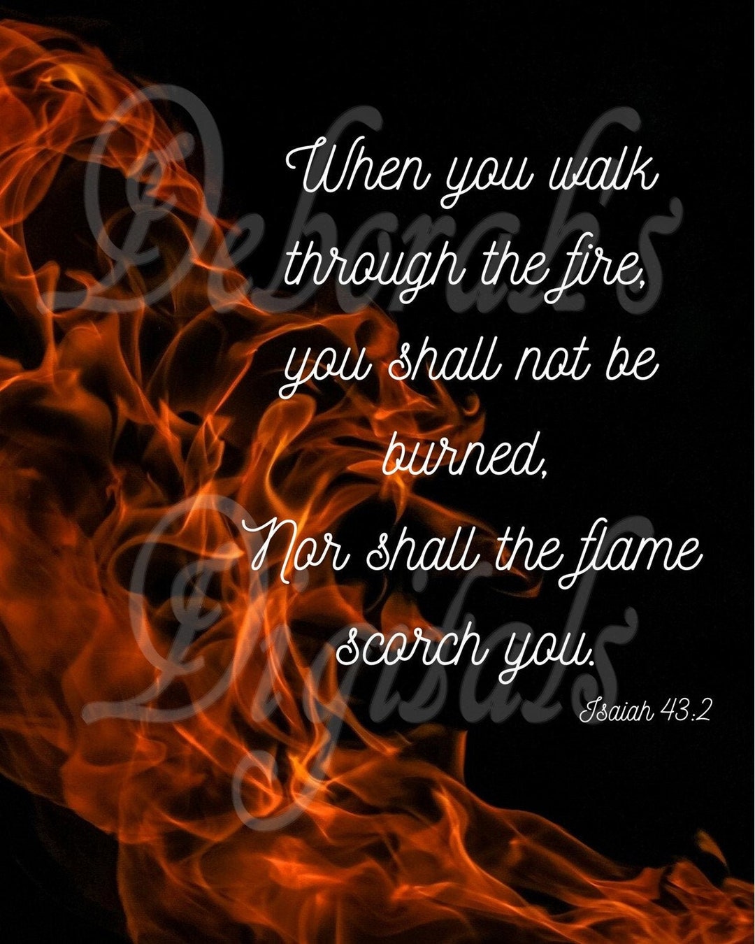 When You Pass Through the Fire Art Print, Atcs, and Bookmarks - Etsy