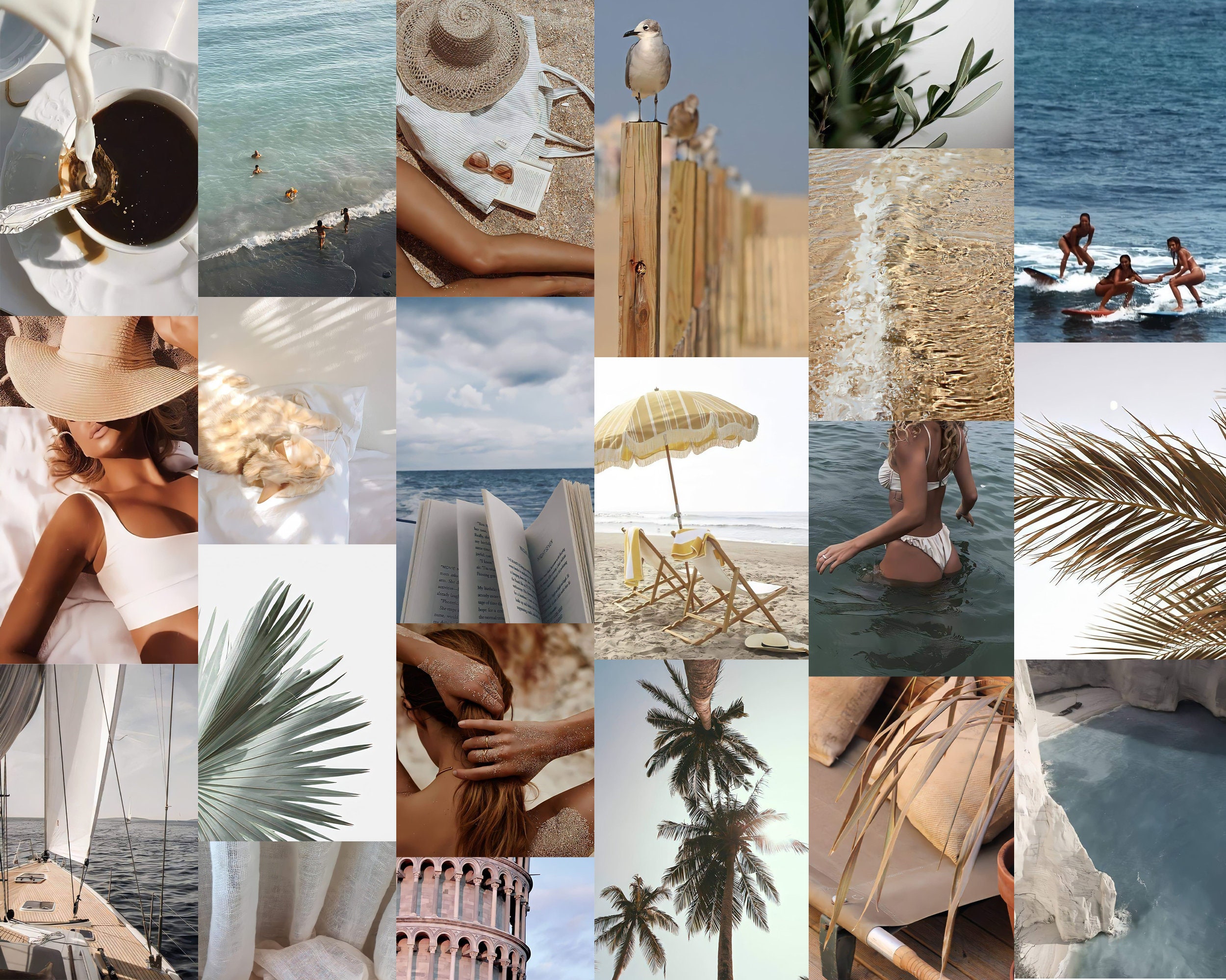 NUDE BEACH AESTHETIC Digital Wall Collage Kit 50 Images - Etsy UK