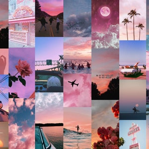 PINK TEENAGE SUMMER Digital Wall Collage Kit (53 Images)
