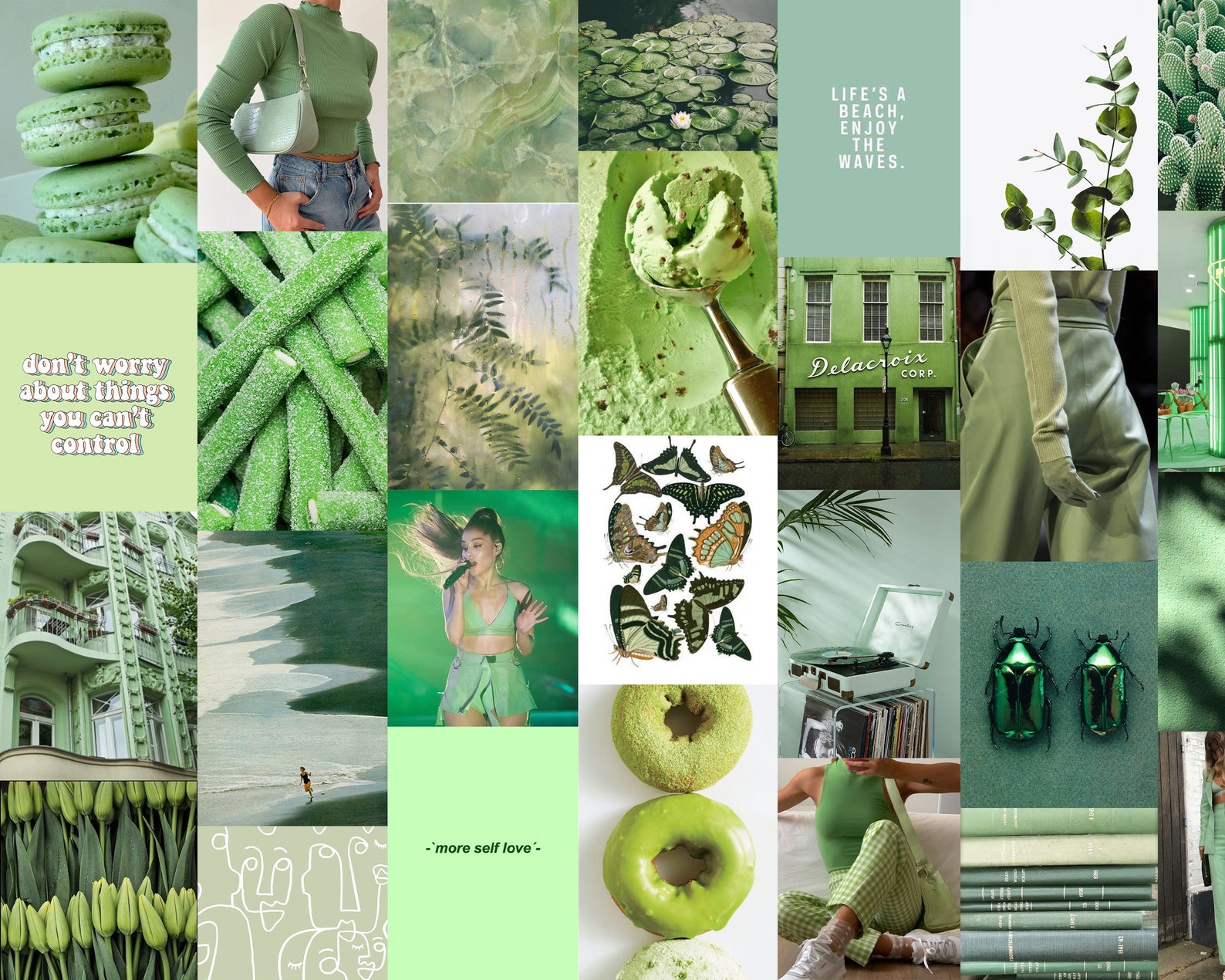 GREEN VOGUE Wall Collage Kit 62 Images | Etsy