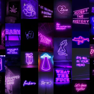 NEON DREAM PURPLE Digital Collage Kit (46 images)