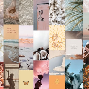 BEACH AESTHETIC Digital wall collage kit (50 images)