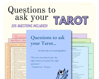 200 Questions to ask your tarot, tarot question ideas, tarot deck, love, finance, career, spirituality, witch, divination, oracle, printable