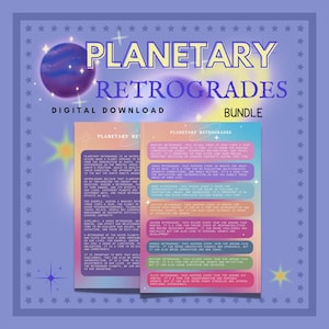 Astrological planetary retrograde bundle, planetary retrograde, astrology, astrological cheat sheet, witchcraft, grimoire, spirituality