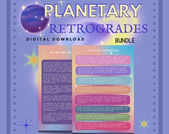Planetaire retrograde spiekbriefjebundel, astrologische grimoire (pdf)