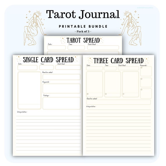 A4 Tarot Journal bundle Tarot Journal templates Tarot | Etsy