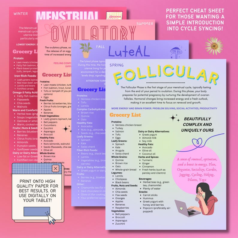Cycle Syncing Guide for Beginners – Hormone Tracker, Printable Planner (PDF) image 3